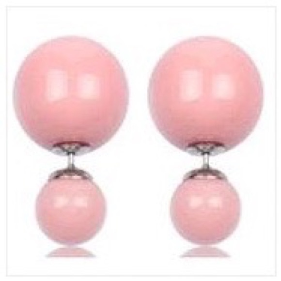 DOUBLE BALL POST EARRINGS - Picture 3 of 6